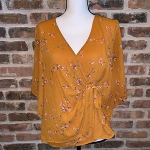 Floral Orange/Yellow Blouse / Top